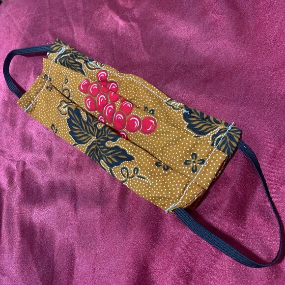 handmade Accessories - Handmade Berries fabric Face mask
